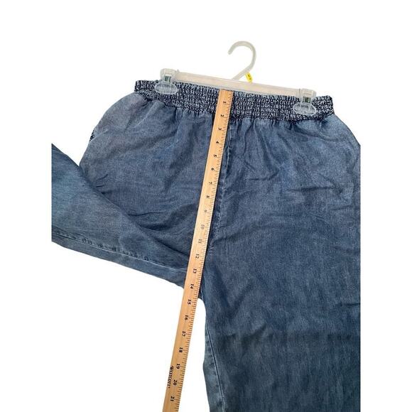 Velvet Heart Ankle Pants Straight Leg Pull On High Rise Chambray Blue Size XL - Picture 5 of 7
